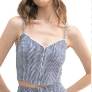 Lush Gingham Bustier Top Size M NWT